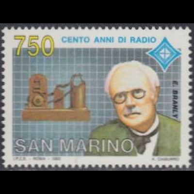 San Marino Mi.Nr. 1531 100Jahre Radio, Edouard Branly (750)
