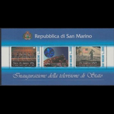 San Marino Mi.Nr. Block 16 Sendebeginn nationales Fernsehprogramm
