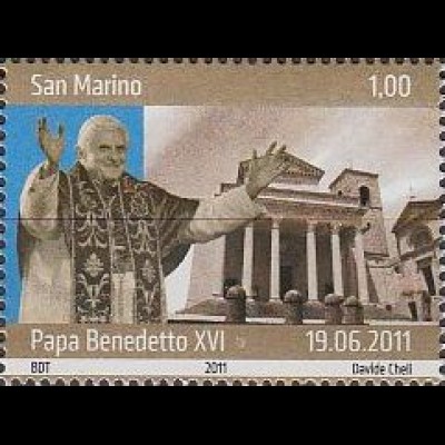 San Marino Mi.Nr. 2492 Besuch von Papst Benedikt XVI. in San Marino (1,00)
