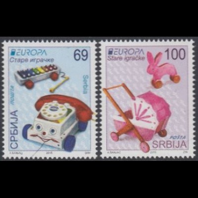 Serbien Mi.Nr. 601-02 Europa 15, Hist.Spielzeug (2 Werte)