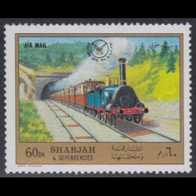 Sharjah Mi.Nr. 799A Eisenbahnen, Eisenbahn mit Tunnel (60Dh)