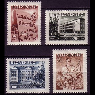 Slowakei Mi.Nr. 128-131 Kulturfonds (4 Werte)