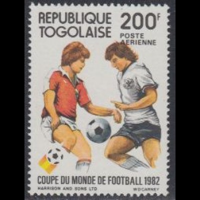 Togo Mi.Nr. 1616 Fußball WM 1982, Spielszene (200)