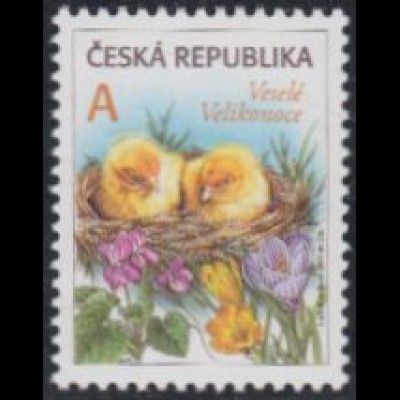 Tschechien Mi.Nr. 676 Ostern, Küken, Veilchen, Krokus (A)