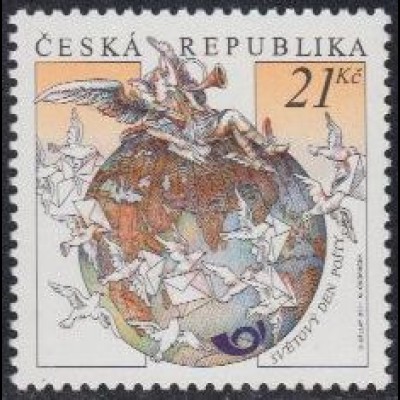Tschechien Mi.Nr. 697 Weltposttag, Brieftauben, Globus (21)