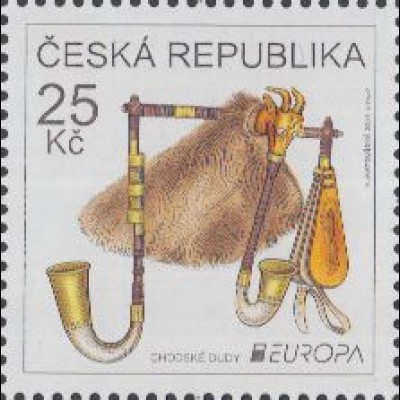 Tschechien Mi.Nr. 803 Europa 14, Volksmusikinstrumente, Dudelsack (25)