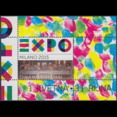 Tschechien Mi.Nr. Block 57 EXPO 2015 Mailand, Abendmahl von Leonardo da Vinci