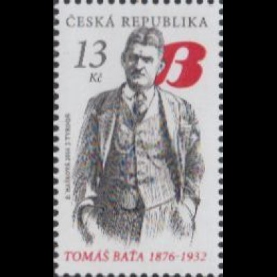 Tschechien Mi.Nr. 876 140.Geb. Tomás Bat'a, Schuhfabrikant (13)