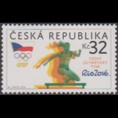 Tschechien MiNr. 889 Olympia 2016 Rio, Hürdenläuferin (32)
