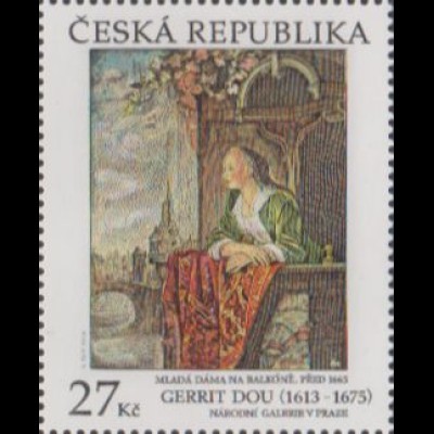 Tschechien MiNr. 897 Gemälde Frau auf einem Balkon von Gerrit Dou (27)