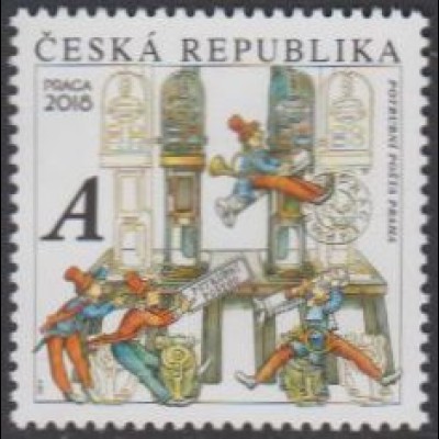 Tschechien MiNr. 933 Freim.Rohrpost, Postzwerge betreiben Rohrpostanlage (A)