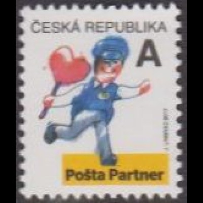 Tschechien MiNr. 941 Freim. Posta Partner, Briefträger mit Herz (A)