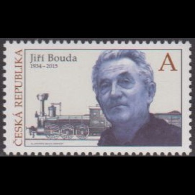 Tschechien MiNr. 956 Briefmarkengestaltung, J.Bouda, Dampflokomotive (A)
