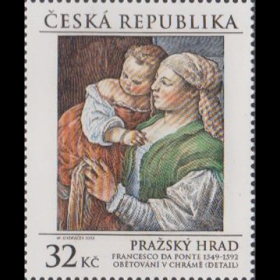 Tschechien MiNr. 979 Gemälde Die Opferung im Tempel von Francesco da Ponte (32)