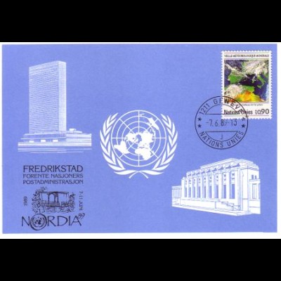UNO Genf Blaue Karte Mi.Nr. 194 Frederikstad, Nordia (7.-11.6.89)