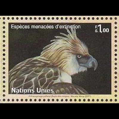 UNO Genf Mi.Nr. 777 Gefährdete Arten, Vögel, Affenadler (1,00)