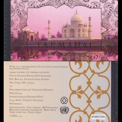 UNO Genf MiNr. MH 0-17 UNESCO-Welterbe Taj Mahal
