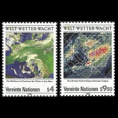 UNO Wien Mi.Nr. 92-93 Welt Wetter Wacht, Satellitenaufnahmen (2 Werte)