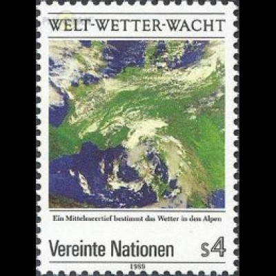 UNO Wien Mi.Nr. 92 Welt Wetter Wacht, Satellitenaufnahmen Alpen (4)