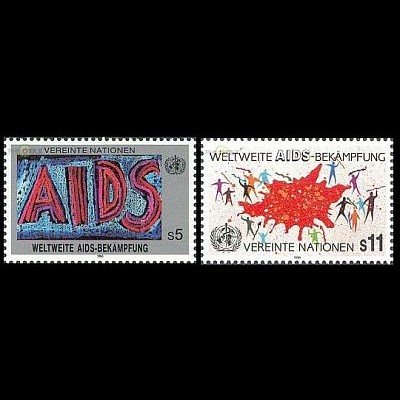 UNO Wien Mi.Nr. 100-101 AIDS Bekämpfung (2 Werte)