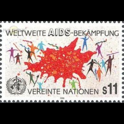 UNO Wien Mi.Nr. 101 AIDS Bekämpfung Bekämpfung des HIV Virus WHO (11)