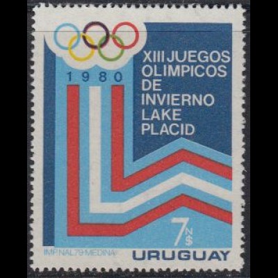 Uruguay Mi.Nr. 1523 Olympische Winterspiele Lake Placid, Emblem (7)