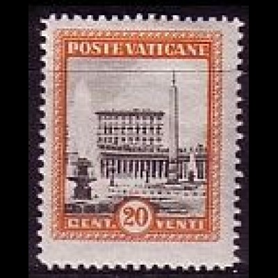 Vatikan Mi.Nr. 24 Freim. Petersplatz mit vatikanischem Palast (20c)