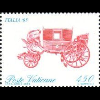 Vatikan Mi.Nr. 880A Int. Briefm.ausst. ITALIA `85, Kutsche (450 gez.14:13 1/4)