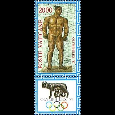 Vatikan Mi.Nr. 923 Int.Briefm.ausst. Olymphilex 87, Athlet (2000 a.Block)