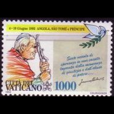 Vatikan Mi.Nr. 1102 Papst Johannes Paul II., Reise nach Angola (1000)