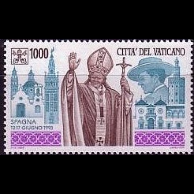 Vatikan Mi.Nr. 1130 Papst Johannes Paul II., Reise nach Spanien (1000)