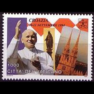 Vatikan Mi.Nr. 1161 Papst Johannes Paul II., Reise nach Kroatien (1000)