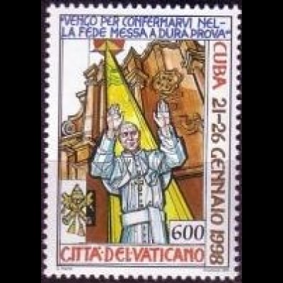 Vatikan Mi.Nr. 1297 Papst Johannes Paul II., Reise nach Kuba (600)
