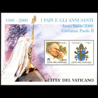 Vatikan Mi.Nr. Block 21 Päpste z.Zt. d.hl.Jahre, Johannes Paul II.