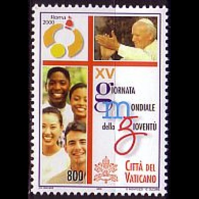 Vatikan Mi.Nr. 1346 Weltjugendtag Rom, Johannes Paul II. + Jugendl. (800)