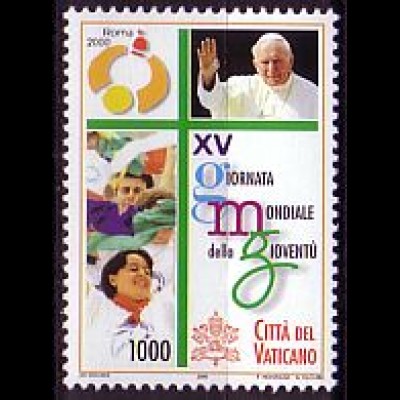 Vatikan Mi.Nr. 1347 Weltjugendtag Rom, Johannes Paul II. + Jugendl. (1000)