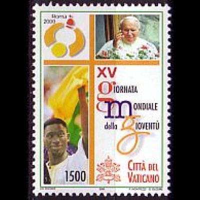 Vatikan Mi.Nr. 1349 Weltjugendtag Rom, Johannes Paul II. + Jugendl. (1500)