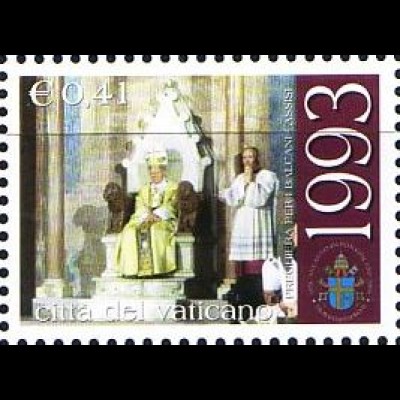 Vatikan Mi.Nr. 1444 25 J. Pont. Johannes Paul II. in Assisi (0,41)
