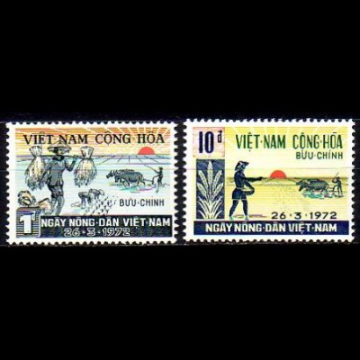 Süd-Vietnam Mi.Nr. 493-494 2 Jahre Agrarreformgesetz (2 Werte)