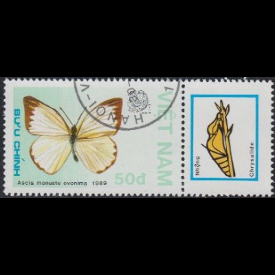 Vietnam Mi.Nr. 1992 Ausstellung INDIA'89, Schmetterling Ascia monuste (50)