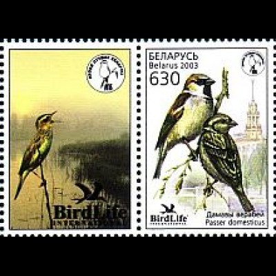 Weißrußland Mi.Nr. 484 mit Zf. Vogel des Jahres, Haussperling (630)