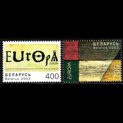 Weißrußland Mi.Nr. 488-489 Europa 2003 Plakatkunst (2 Werte)