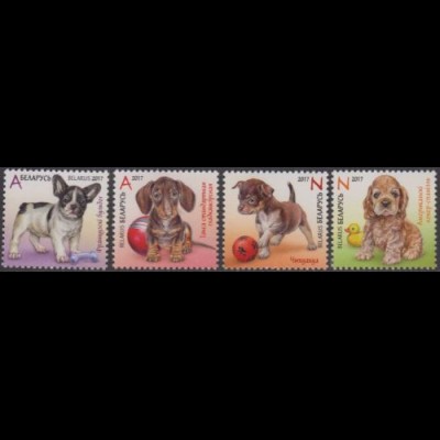 Weißrussland MiNr. 1174-77 Kindermarken, Junge Hunde (4 Werte)