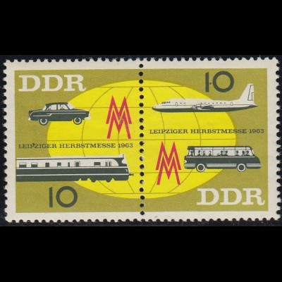 D,DDR Mi.Nr. 976-77 Zdr. Leipziger Herbstmesse, Verkehr (2 Werte)