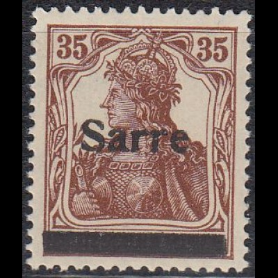Saargebiet Mi.Nr. 11 I Marke Deutsches Reich, Germania mit Aufdruck Sarre (35)