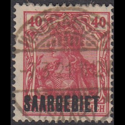 Saargebiet Mi.Nr. 48 Marke Deutsches Reich, Germania m. Aufdruck SAARGEBIET (40)