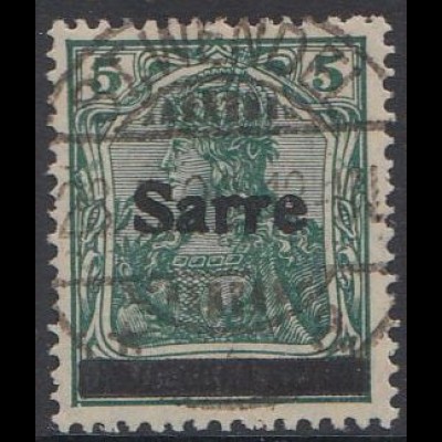 Saargebiet Mi.Nr. 4 a I Marke Deutsches Reich, Germania mit Aufdruck Sarre (5)