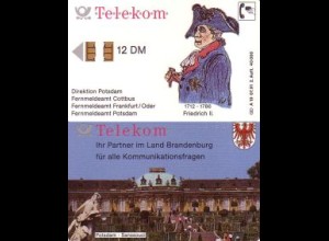 Telefonkarte A 19 07.91 Friedrich II Sanssouci 2.Aufl.gr.Nr.,DD 1204, Aufl.40000
