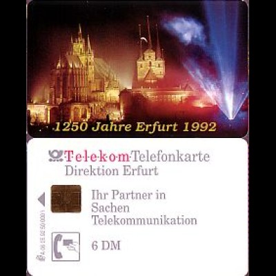 Telefonkarte A 06 05.92 Direktion Erfurt, Modul 20, DD 3206, Aufl. 50000