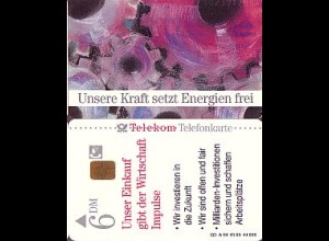 Telefonkarte A 04 01.93 U. Kraft setzt Energien frei, DD 1302, Aufl. 44000